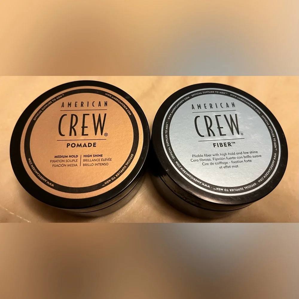 2- American Crew Pomade 2 3OZ Jars R U Can Mix Match W/Pomade & Fiber R 2 Fibers